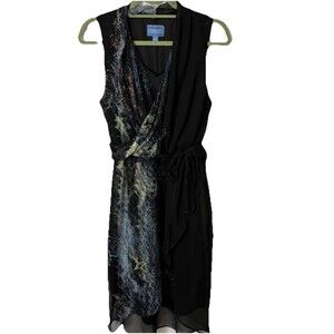 Simply Vera Wang Sleeveless Chiffon Blouson Beaded Sequins Dress L Whimsygoth